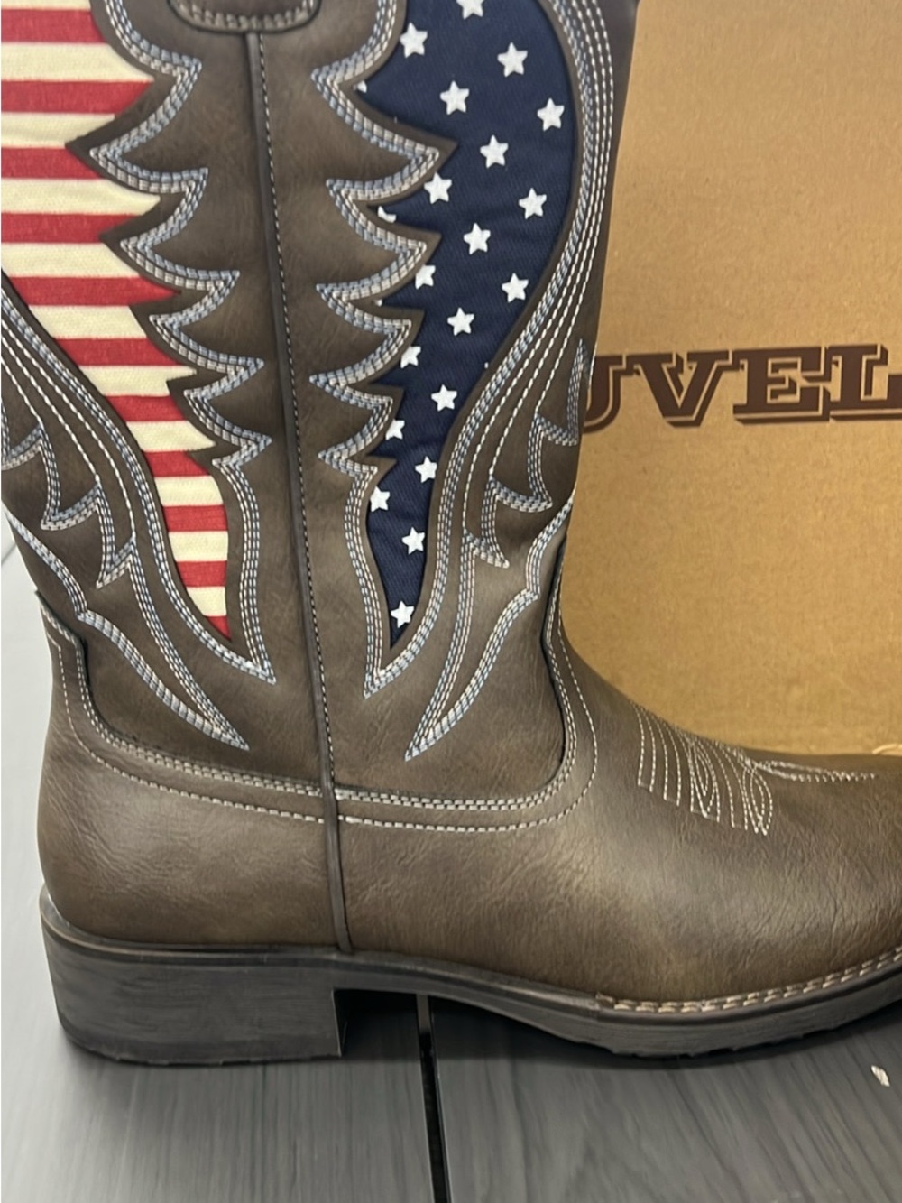 Cp men’s American Flag Brown Western Work Boot - Men